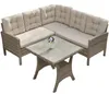 Gartenlounge-Set Dining Lounge mit Esstisch – Polyrattan Produktbild-Vorschau 1