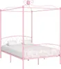 vidaXL Himmelbett-Gestell Rosa Metall 120 x 200 cm Produktbild-Vorschau 6
