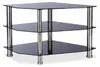 Tavolino TV Relaxdays in vetro nero, 3 ripiani in vetro Anteprima dell’immagine prodotto 8