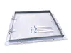 A metal access cover with hardware, laid flat on a white background. Produktbild-Vorschau