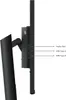 Side view of a monitor stand showing ports and labels. Náhled obrázku produktu