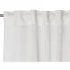 A close-up view of a white sheer curtain hanging from a curtain rod. Produktbild-Vorschau
