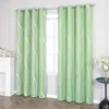 A room interior with green curtains hanging on a window. Produktbild-Vorschau