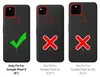 Three phone cases are shown, with one marked with a checkmark and two marked with X's, indicating compatibility. Anteprima dell’immagine prodotto