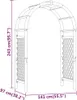 vidaXL Ružový oblúk s mriežkou 141x97x243 cm z masívneho Náhľad obrázku produktu 6