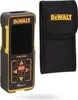 A Dewalt laser distance measurer and its carrying pouch are shown against a white background. Voir les images du produit