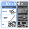 Wiltec Edelstahl Rasenrakel mit Stiel Größe S, Flächenebner Produktbild-Vorschau 4