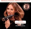 A woman is holding a hairdryer, with text overlays highlighting product features. Podgląd zdjęcia produktu