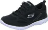A black Skechers sports shoe with a white sole is shown from the side against a white background. Produktbild-Vorschau
