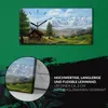 Wanduhr Leinwand Bild Uhr Quarz 60x30 Blume Haus Bäume Produktbild-Vorschau 5