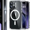 A clear iPhone case with a magnetic ring and Apple logo is shown, with two iPhones in cases behind it. Náhľad obrázku produktu