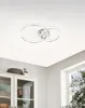 A modern ceiling light fixture with two interlocking rings, mounted on a white ceiling. Produktbild-Vorschau