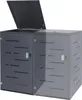 Two grey metal bins for trash cans, one with its lid open. Podgląd zdjęcia produktu