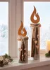 2 colonnes décoratives "Cœur flamboyant" en bois, rustique, Voir les images du produit 2