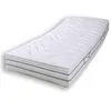 A white mattress with a wavy pattern on top and gray trim along the sides, isolated on a white background. Produktbild-Vorschau