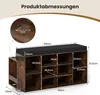 COSTWAY 10-komorová lavica na topánky s držiakom na dáždnik Náhľad obrázku produktu 3