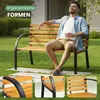 Gartenbank DALIA lackiertes Holz Stahlbeine Breite 122 cm Produktbild-Vorschau 5