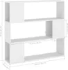 Knihovna Room Divider White 100x24x94 cm Náhled obrázku produktu 7