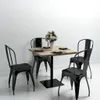 A square dining table with four chairs set up in a room with a white wall. Náhled obrázku produktu