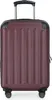 A burgundy suitcase with a retractable handle and wheels, shown from the front. Anteprima dell’immagine prodotto