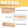 Collage of close-up images showing details of a wooden pendant light. Voir les images du produit