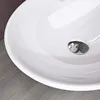doporro Lavabo da Appoggio Ovale in Vetroceramica Bianco Anteprima dell’immagine prodotto 5