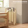 HOMCOM Stapelbare Hocker, 4er-Set, Mehrzweckhocker, runde Produktbild-Vorschau 4