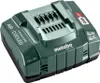A Metabo ASC 145 battery charger is shown from a slightly elevated angle against a light gray background. Anteprima dell’immagine prodotto