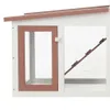 vidaXL Velká králíkárna hnědobílá 204x45x85 cm Dřevo Náhled obrázku produktu 3