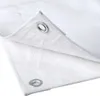 A close-up view of a white tarp with grommets. Produktbild-Vorschau