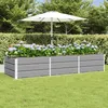 vidaXL Pflanzkübel Hellgrau 240 x 80 x 45 cm Stahl Produktbild-Vorschau 2