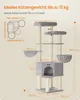 A diagram and dimensions of a cat tree. Produktbild-Vorschau