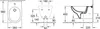 Technical drawings of a bidet with dimensions. Anteprima dell’immagine prodotto