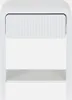 A white nightstand with a ribbed drawer front and a shelf below, shown against a white background. Produktbild-Vorschau