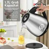 HOMELUX 1,7L Wasserkocher Edelstahl 2200W Retro Produktbild-Vorschau 5