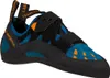 Kletterschuh Tarantula von La Sportiva in Blau und Schwarz mit orangen Akzenten und Klettverschluss. Produktbild-Vorschau