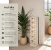 Stojící police na média se 6 přihrádkami 90x21x20cm - buk Náhled obrázku produktu 3