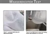 Two images demonstrating the waterproof test of a fabric. Voir les images du produit