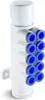 Luft-Verteiler 10-Fach weiß-blau für 7/10 mm Schlauch in Produktbild-Vorschau 1