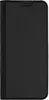 A black flip phone case is shown closed, lying flat against a white background. Produktbild-Vorschau