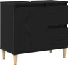 Möbel Waschbeckenunterschrank Schwarz Eiche 65x33x60 cm Produktbild-Vorschau 2