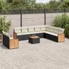 11-tlg. Garten-Sofagarnitur - mit Kissen Schwarz Poly Produktbild-Vorschau 1