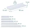 Nástenná polica Relaxdays, VxŠxH: 5 x 60 x 15 cm, orechové Náhľad obrázku produktu 4