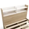 Close-up of a bed frame with a headboard featuring shelves. Náhled obrázku produktu