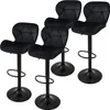 Four black bar stools are arranged in a group on a white background. Produktbild-Vorschau