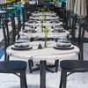 JAMAIKA | Bistro Außen Tischplatte | Ø 60 cm | Weiß Marmor Produktbild-Vorschau 13