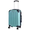 A teal suitcase with black accents and a silver telescopic handle stands upright against a white background. Náhľad obrázku produktu