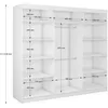 A diagram showing the dimensions of a white wardrobe. Produktbild-Vorschau
