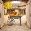 Blumenwagen Verena im Vintage Stil aus Metall, rollbar, Produktbild-Vorschau 2