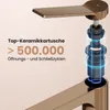 Close-up of a rose gold faucet with a diagram showing its internal ceramic cartridge. Anteprima dell’immagine prodotto